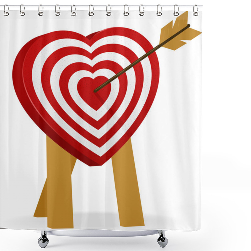 Personality  Heart Shape Target. Shower Curtains