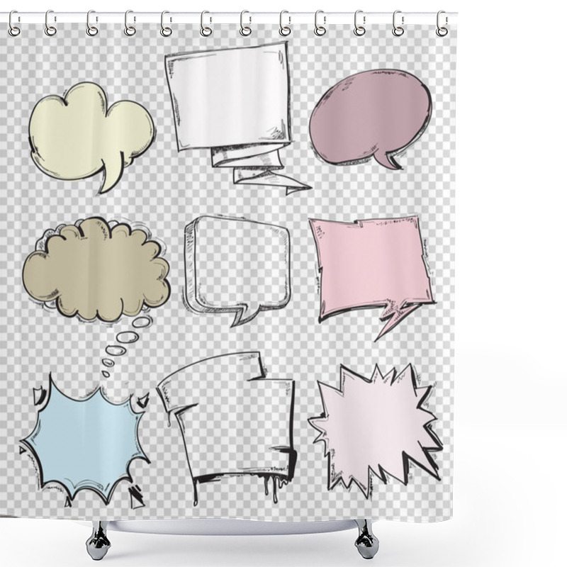 Personality  Vector Set Of Comics Shower Curtains