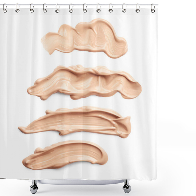 Personality  Liquid Foundation Smudges Isolated On White Background Shower Curtains