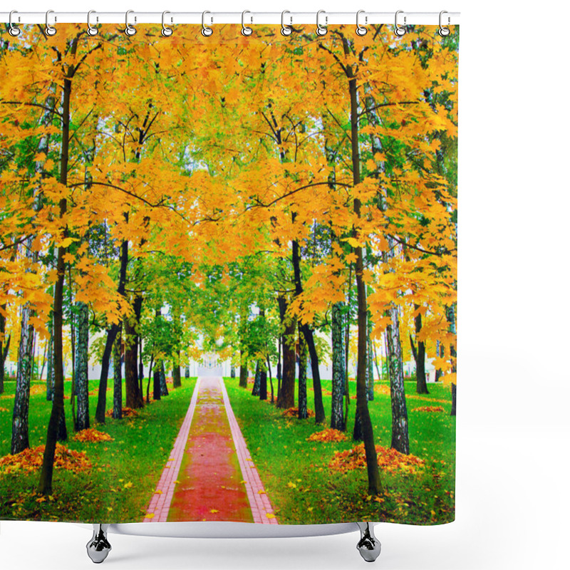 Personality  Beautiful Autumn Park Shower Curtains