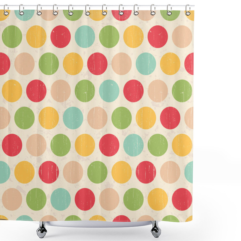 Personality  Seamless Grunge Circles Polka Dots Background Texture Shower Curtains