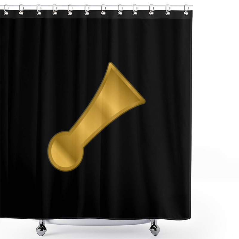 Personality  Bike Horn Gold Plated Metalic Icon Or Logo Vector Shower Curtains