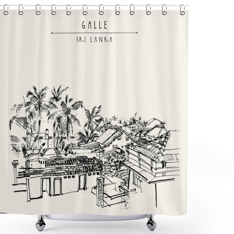 Personality  Palm Trees And Roofs In Galle Shower Curtains