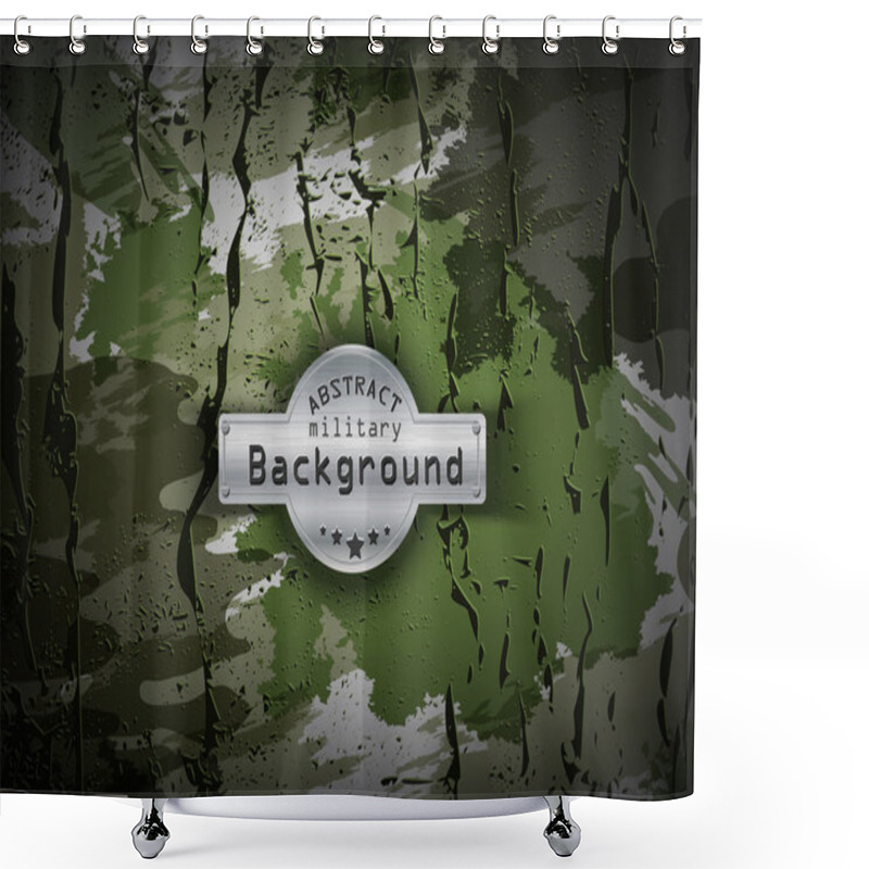 Personality  Camouflage Military Pattern Background. Vector Illustration, EPS10 Shower Curtains