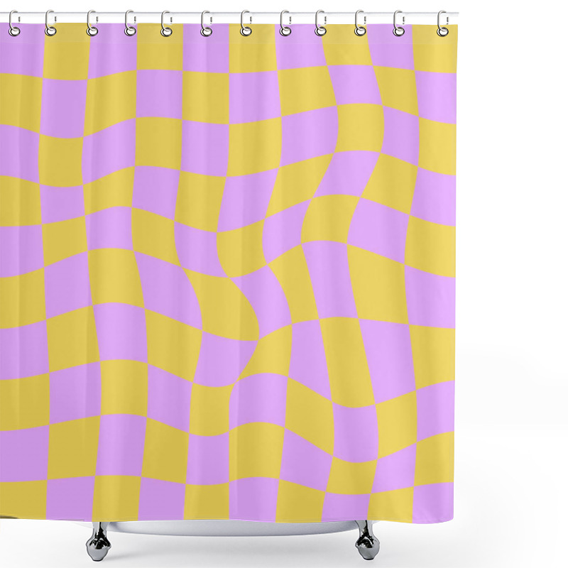 Personality  Checkered Seamless Pattern. Y2K Style 90s Digital Paper. Surface Design Illustration. Colorful Tile Repeat Backdrop. Simple Flat Design Fabric Textile Design Background Shower Curtains