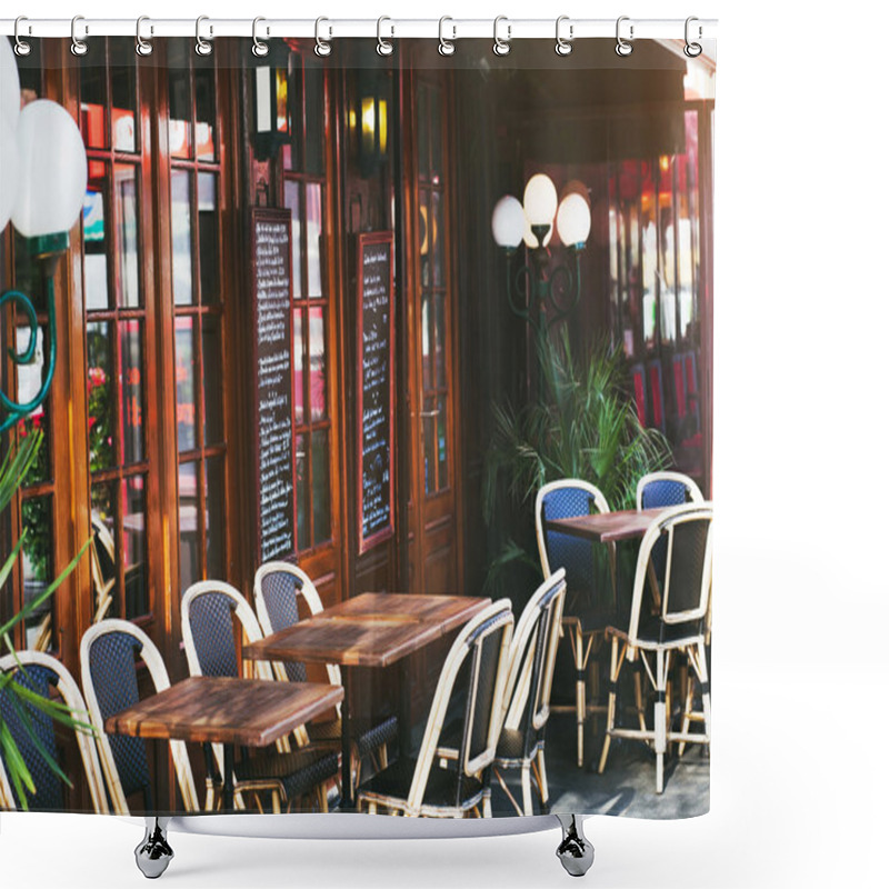 Personality  Empty Restaurant In Paris Shower Curtains