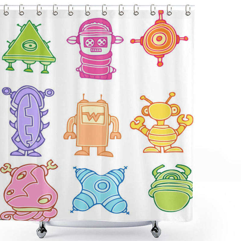 Personality  Aliens Shower Curtains