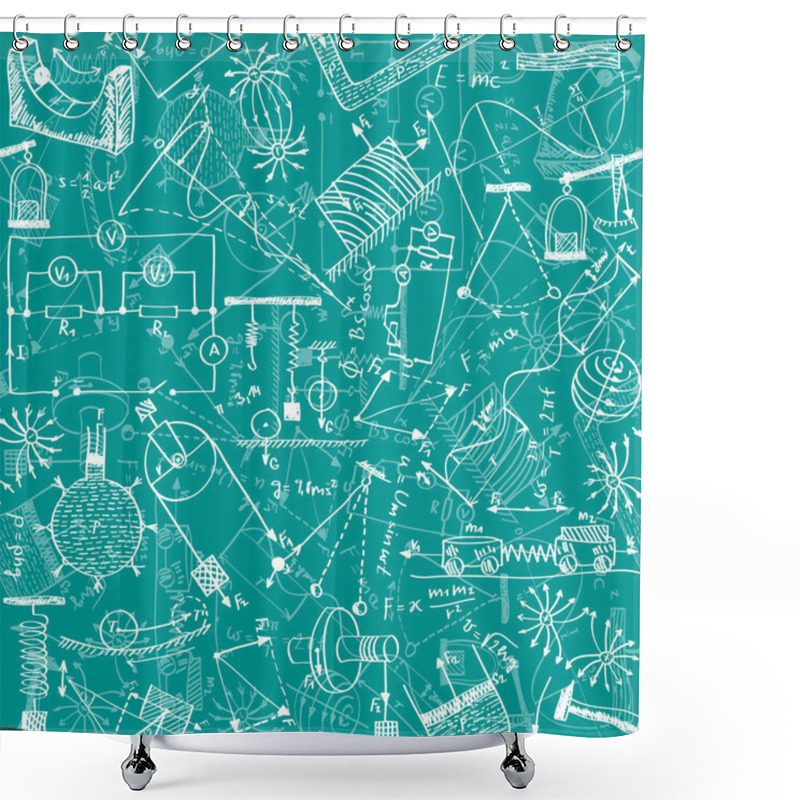 Personality  Physics Seamless Pattern Shower Curtains