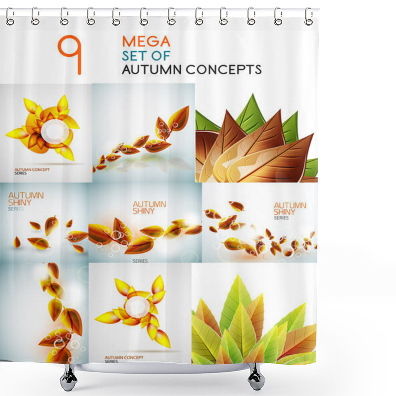 Personality  Vector Autumn Leaves Design Collection Shower Curtains