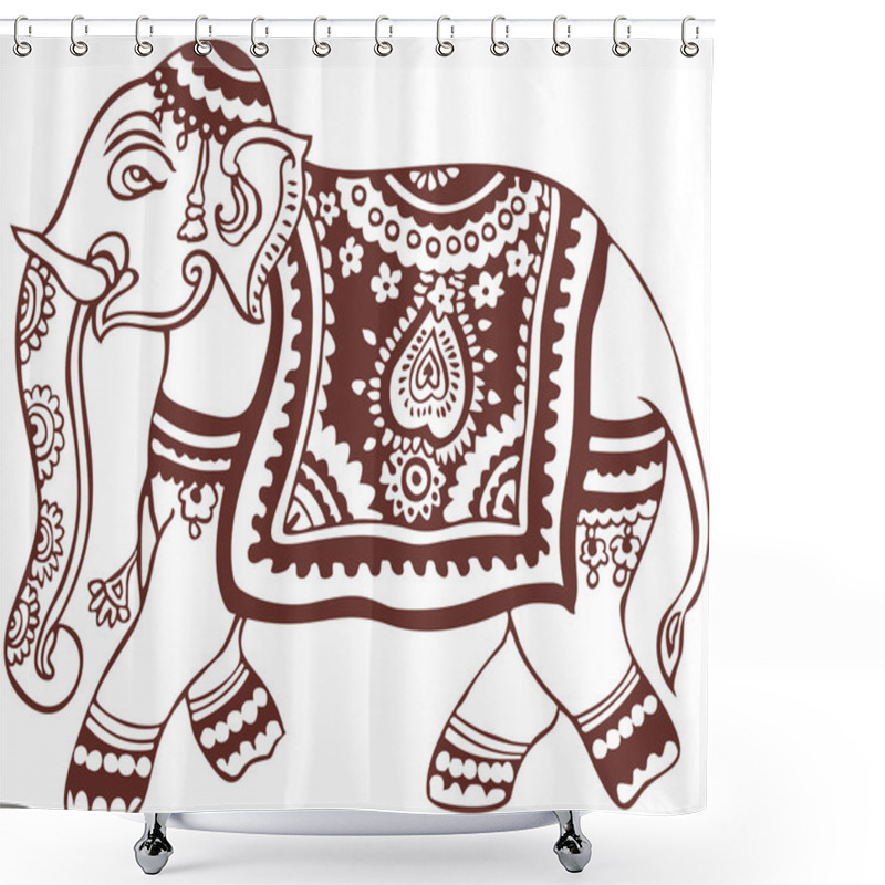 Personality  Indian Domestic Elephant Design Shower Curtains