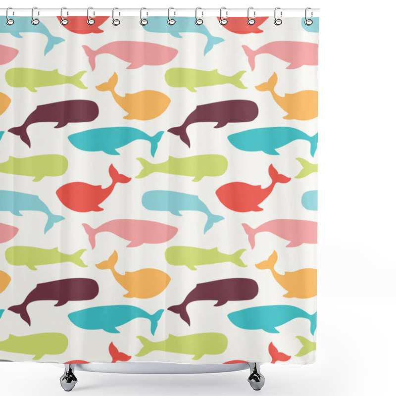 Personality  Whales Seamless Pattern Shower Curtains