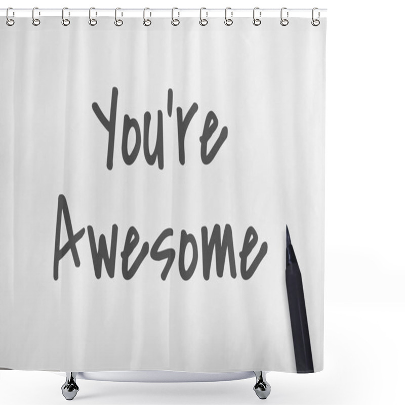 Personality  Inscription Of Black Marker On Paper  Shower Curtains