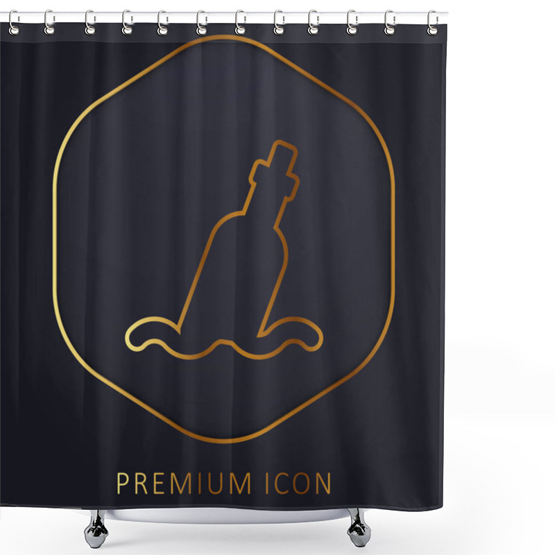 Personality  Bottle Golden Line Premium Logo Or Icon Shower Curtains