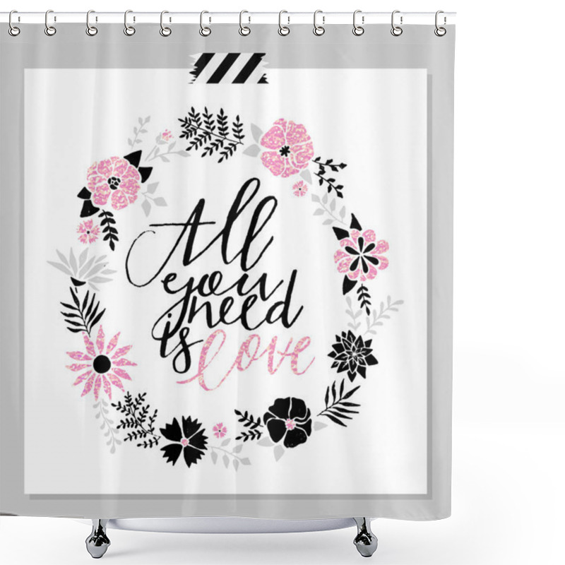 Personality  Stylish Holiday Card With Love Theme Shower Curtains