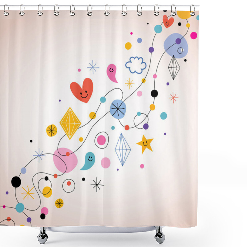 Personality  Retro Abstract Art Background Shower Curtains