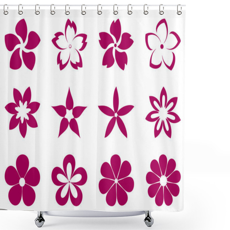 Personality  Unusual Flowers Vector Set Shower Curtains