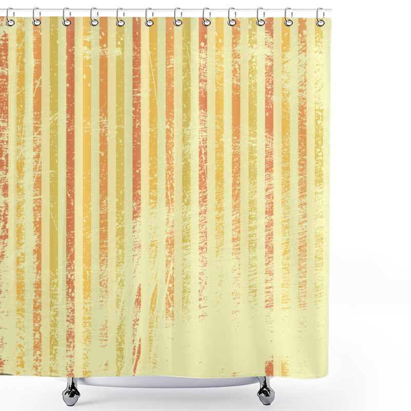 Personality  Grunge Striped Wallpaper Shower Curtains