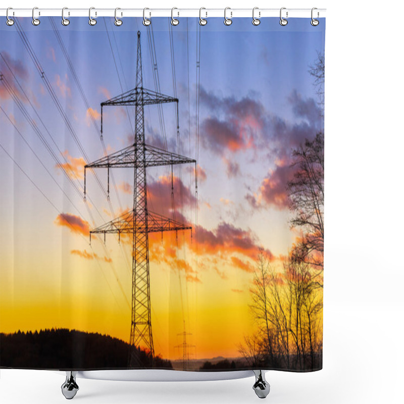 Personality  Power Pole Romance Shower Curtains