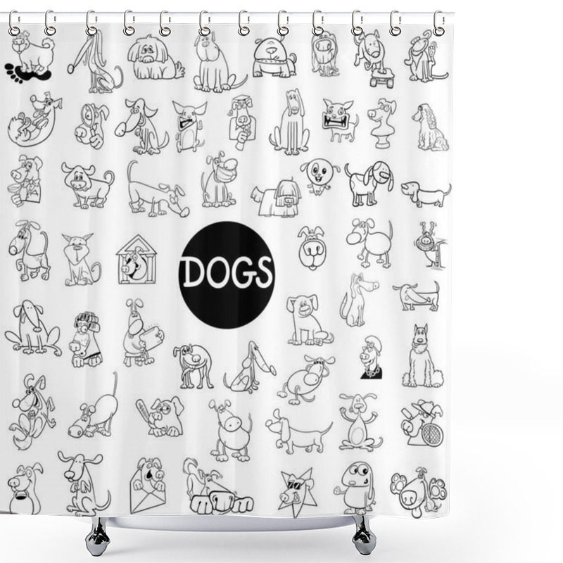 Personality  Dog Characters Large Set Shower Curtains