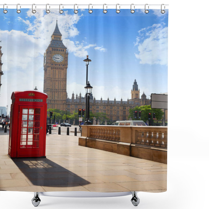 Personality  London Old Red Telephone Box Shower Curtains