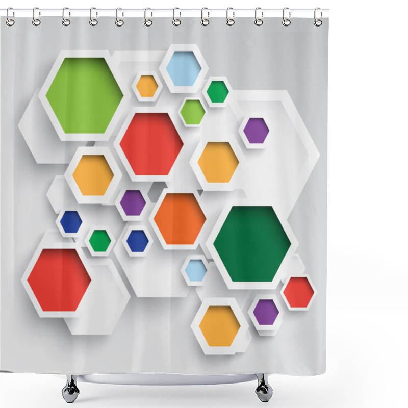 Personality  Modern Hexagon Design Shower Curtains