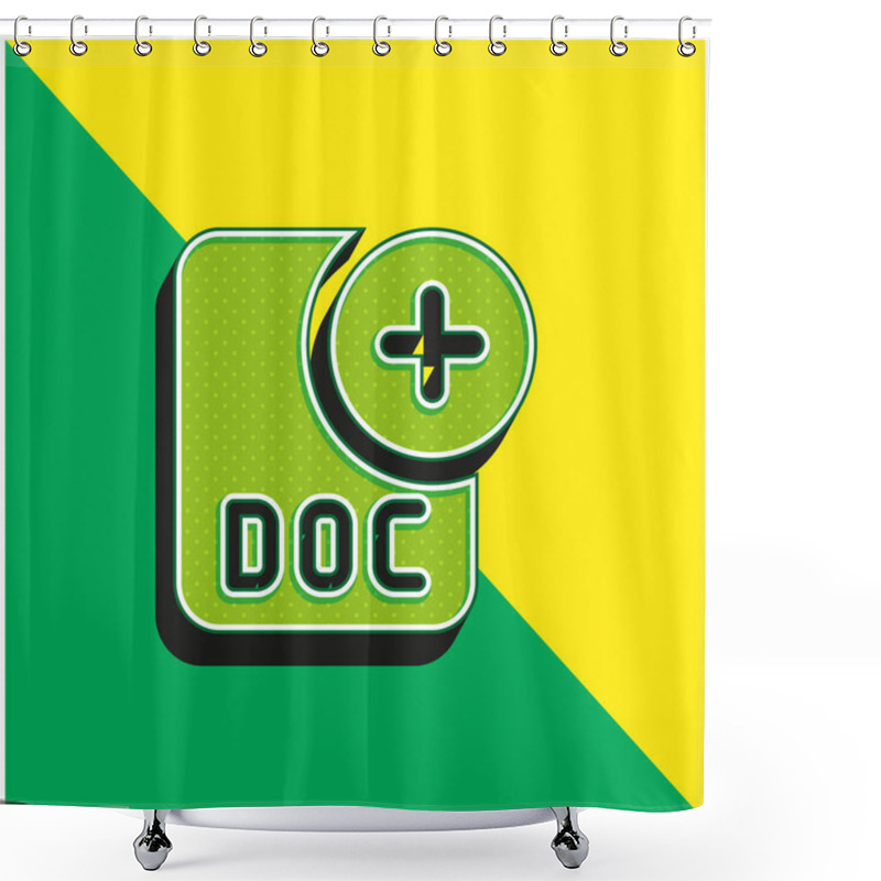 Personality  Add Green And Yellow Modern 3d Vector Icon Logo Shower Curtains