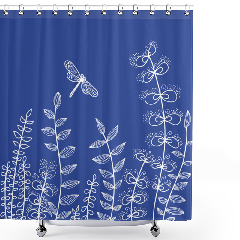 Personality  Background With Dragonfly Shower Curtains