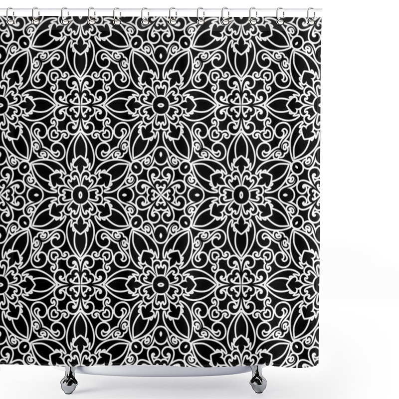 Personality  Lace Pattern Shower Curtains