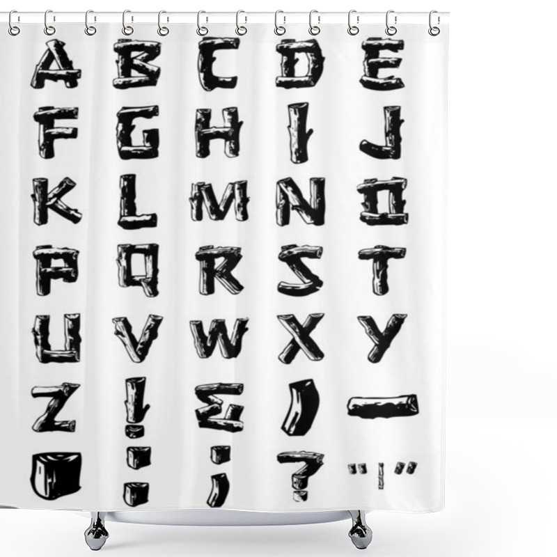 Personality  Wood Letters Shower Curtains