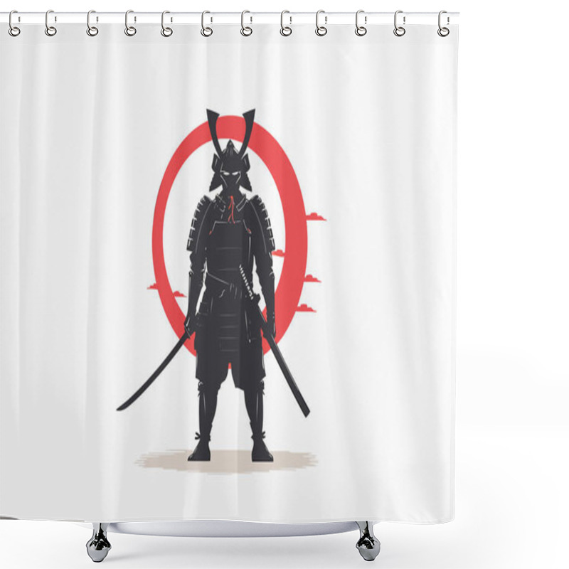 Personality  Woman Samurai Isolated Illustration Shower Curtains