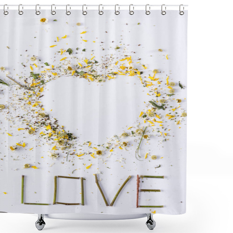 Personality  Flowers Petals And Heart Shower Curtains