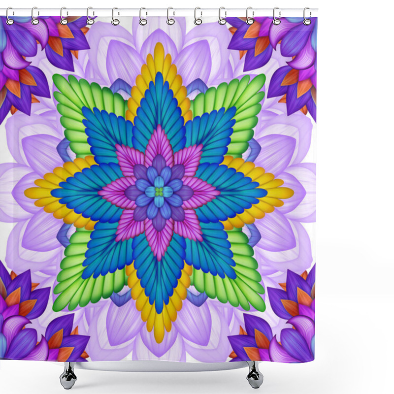 Personality  Abstract Floral Kaleidoscope Shower Curtains