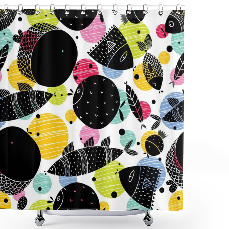 Personality  Decorative Fish Pattern. Shower Curtains