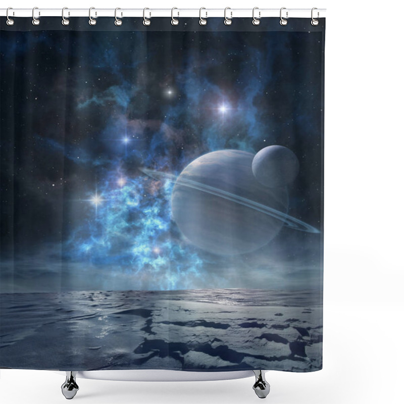 Personality  Distant Icy Planet Shower Curtains