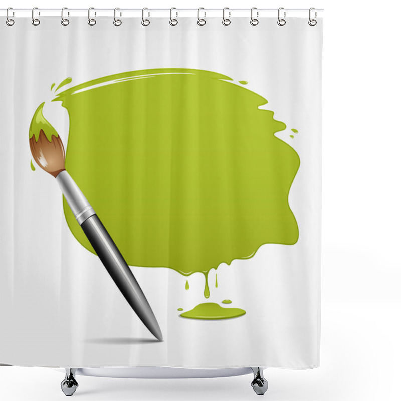 Personality  Paint Brush. Green Space Your Text Design Shower Curtains