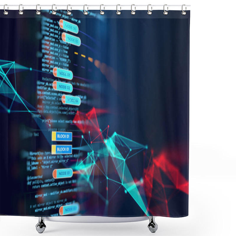 Personality  Big Data Futuristic Visualization Abstract Illustration Shower Curtains