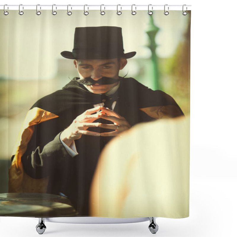 Personality  Classic Villain Standing On Train Station Shower Curtains