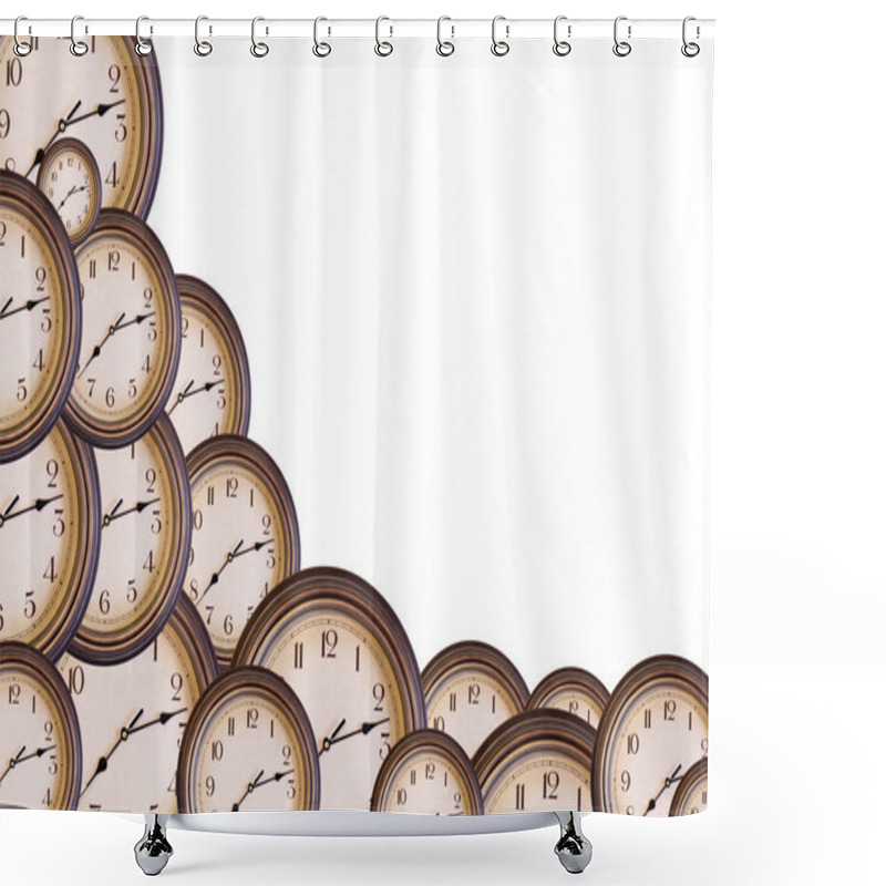 Personality  Clocks With Copy Space Shower Curtains