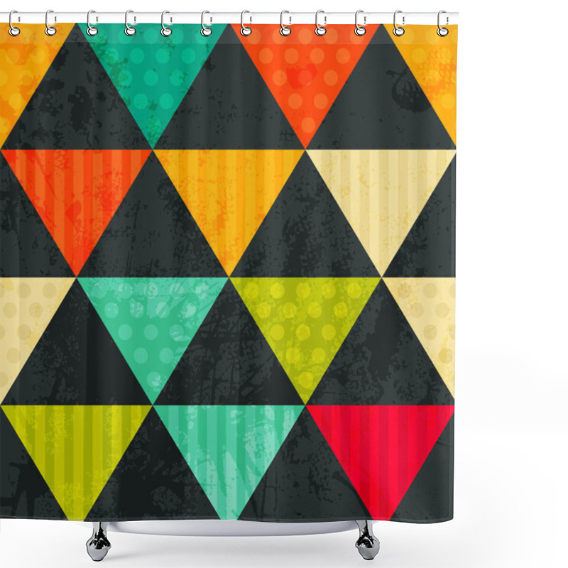 Personality  Pattern Of Geometric Shapes. Triangles.Texture With Flow Of Spec Shower Curtains