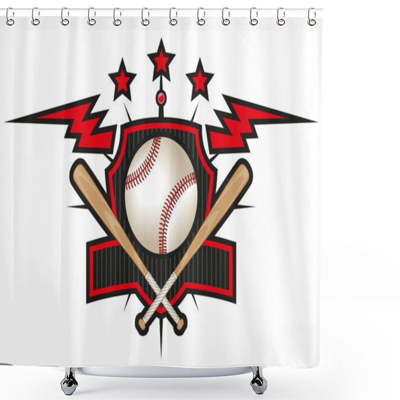 Personality  Baseball Emblem Shower Curtains