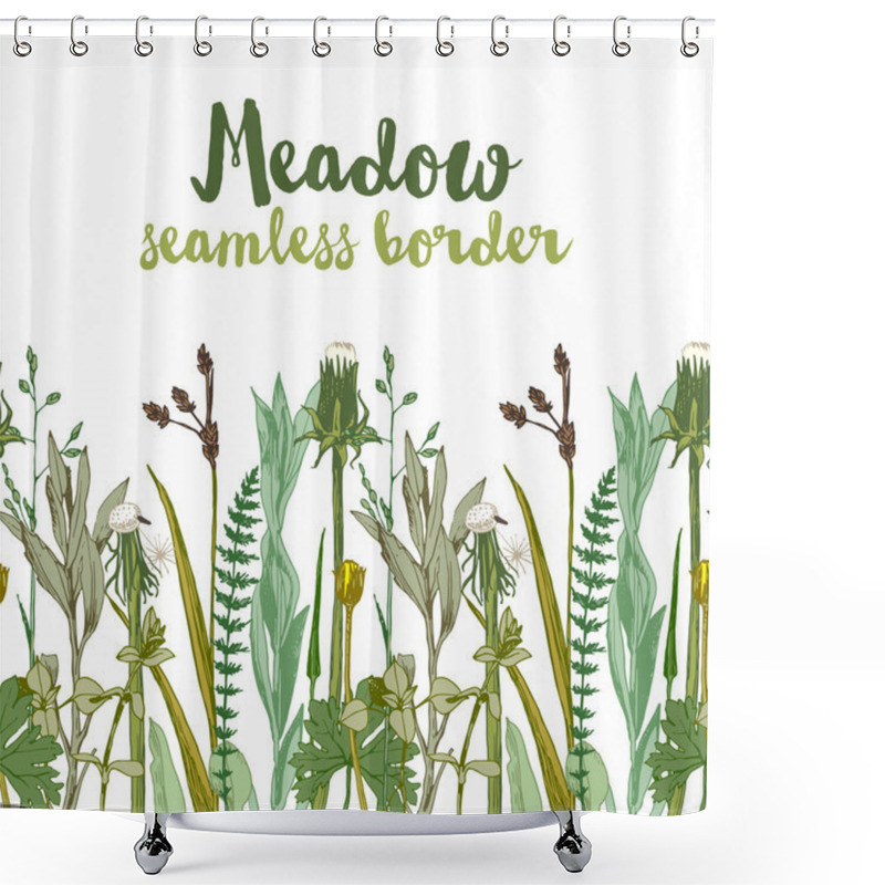 Personality  Seamless Herbal Border Shower Curtains