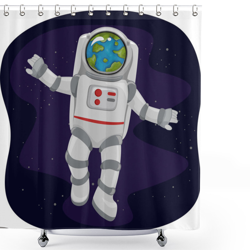 Personality  Astronaut Space View Shower Curtains