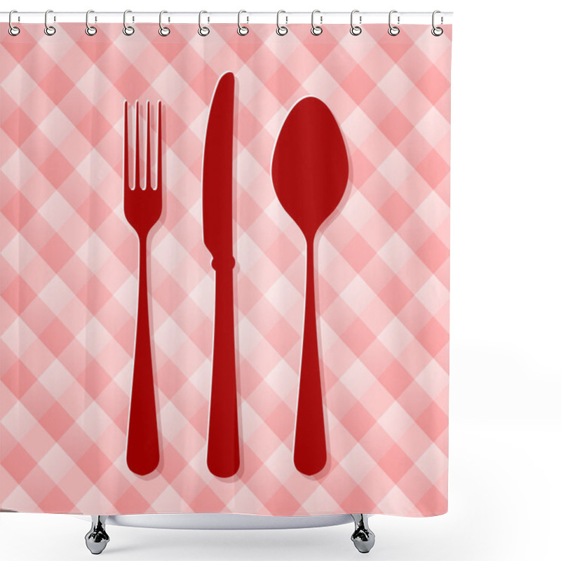 Personality  Red Kitchen Cutlery Shower Curtains