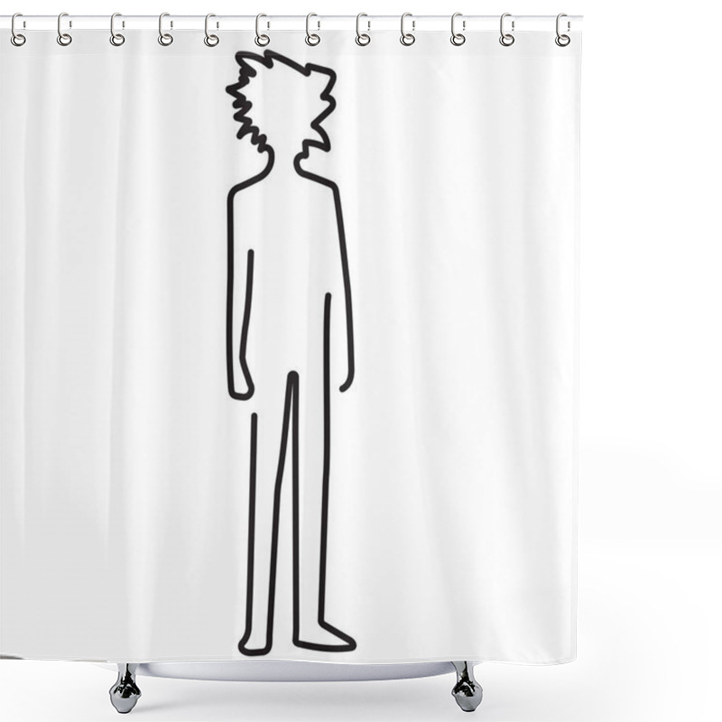 Personality  Anime Boy Icon Isolated On White Background, Vector Illustration. Shower Curtains