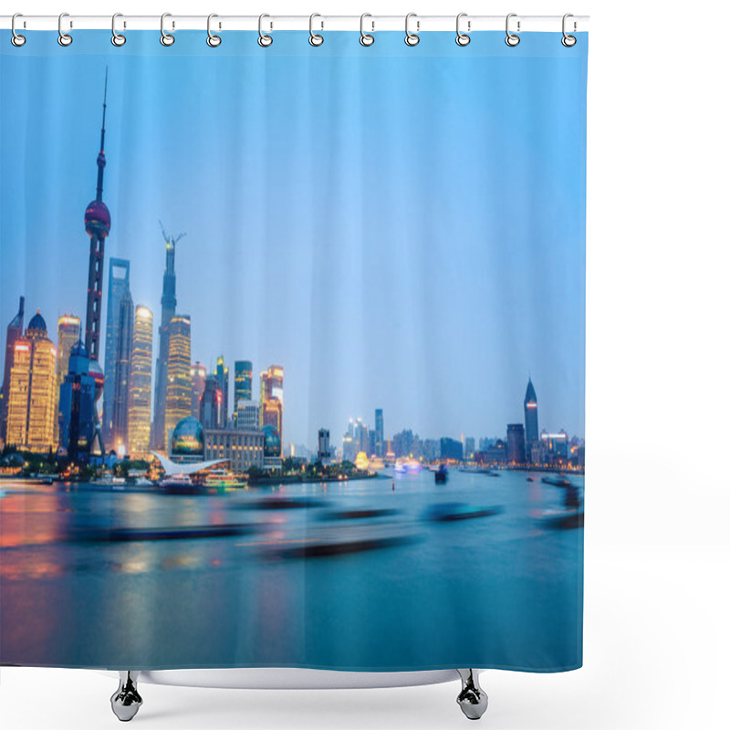 Personality  Beautiful Shanghai In Nightfall Shower Curtains