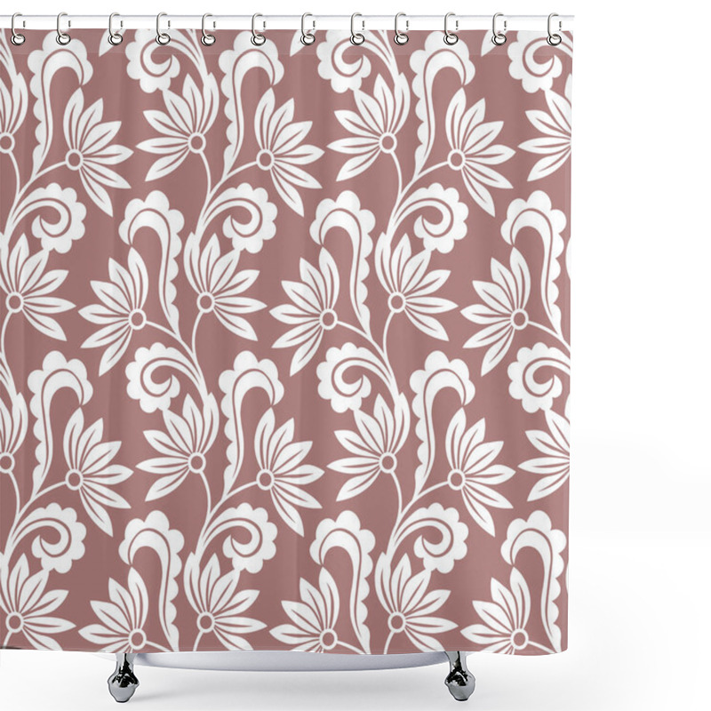 Personality  Seamless Swirly Leaves Pattern Design Shower Curtains