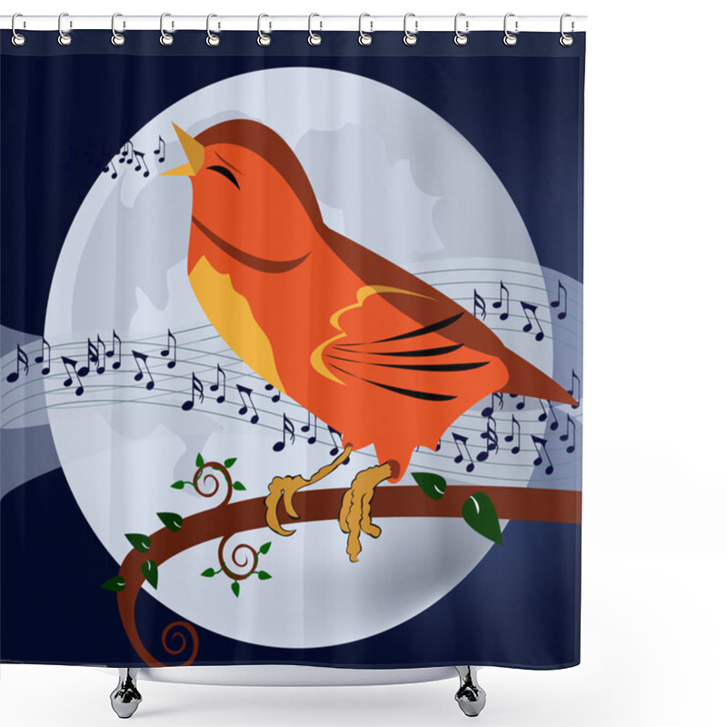 Personality  Singing Bird Shower Curtains