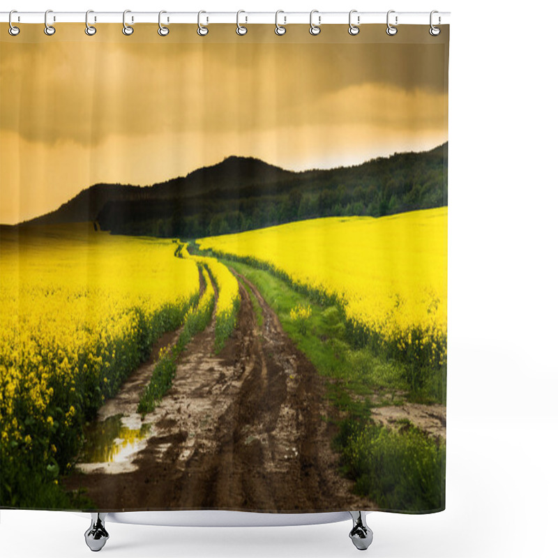 Personality  Artistic Landscape With Rape Shower Curtains