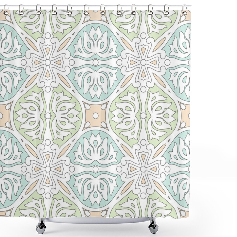 Personality  Seamless Traditional Tile And Wallpaper Shower Curtains