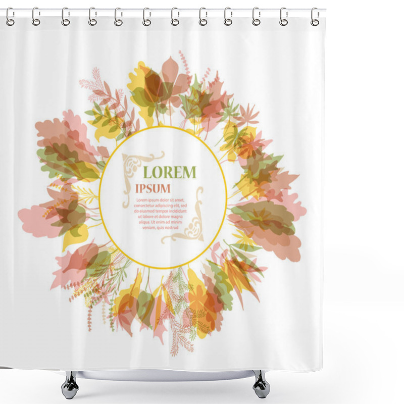 Personality  Autumnal Round Frame. Wreath Of Autumn Leaves. Shower Curtains